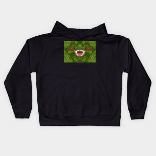 Green T-Rex Face Kids Hoodie